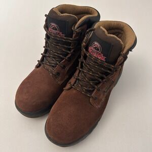 Brahma Boots Mens 8 Brown Diane Waterproof Steel Toe Work Genuine‎ Leather